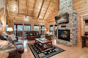 TV, fireplace, video games