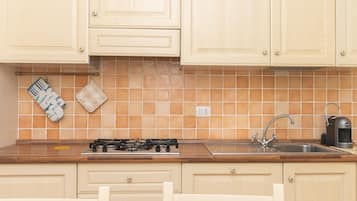 Frigorifero, forno, piano cottura, pentole/stoviglie/utensili