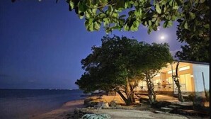 A beachfront property with a large tree, a staircase leading to a building, and a view of the sea. - Mandala Beach Cebu by Hiverooms (Daanbantayan)