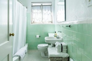 Secador de cabelo, toalhas de banho, papel higiênico