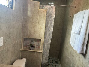Classic Double Room | Bathroom | Shower, towels, soap, shampoo