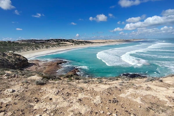 On the beach, white sand