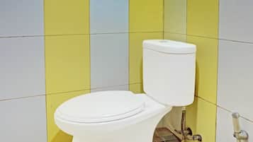 Shower, free toiletries, bidet, towels