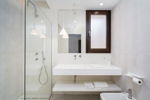 Ducha, secador de pelo, toallas