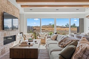 TV, fireplace, offices