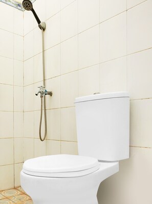 Standaard tweepersoonskamer | Badkamer | Een douche, gratis toiletartikelen, handdoeken, zeep