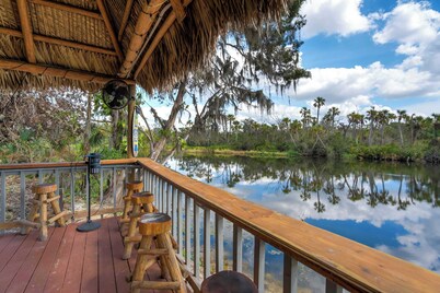 Riverside Oasis! Home w Tiki Hut & Firepit