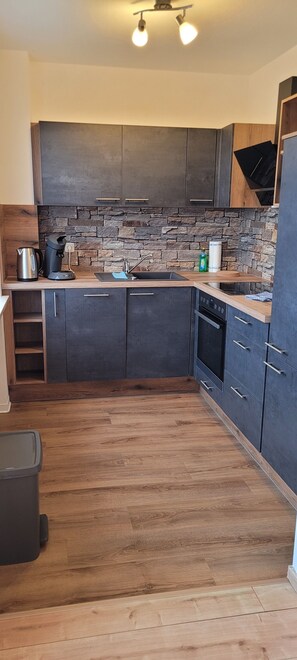 Fridge, oven, stovetop, dishwasher