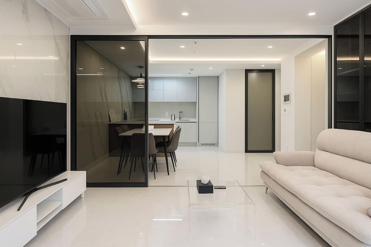 STAY-G B (1 DOUBLE, 1 SINGLE BED) | Living area | 65-inch TV with cable channels, Netflix, heated floors