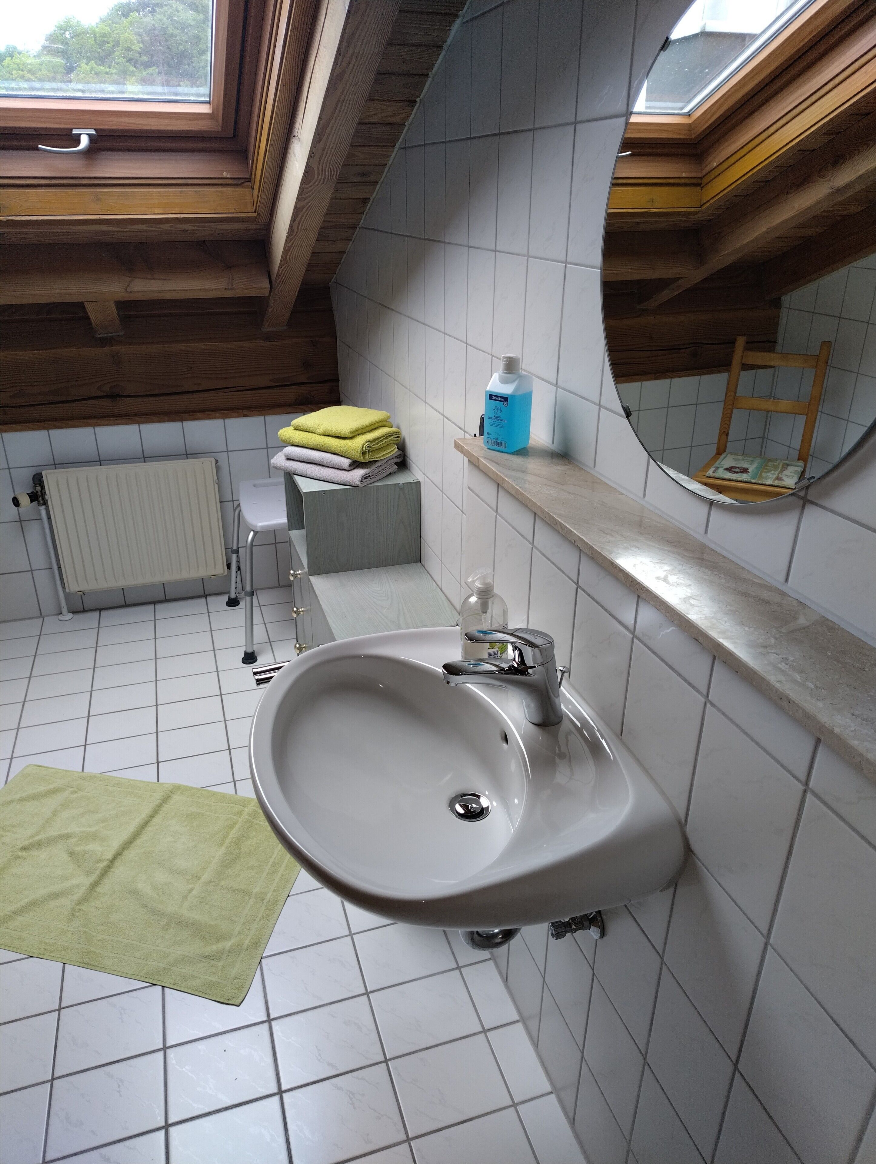 Dusche, Haartrockner, Handtücher