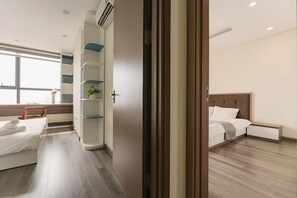 Premium Apartment, 2 Bedrooms, Balcony, City View | Minibar, desk, laptop workspace, soundproofing