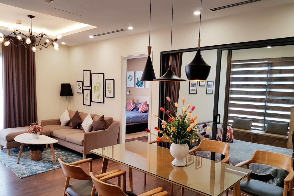Deluxe Apartment, 3 Bedrooms, Balcony, City View | Living area | Smart TV