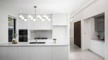 Fridge, microwave, stovetop, dishwasher