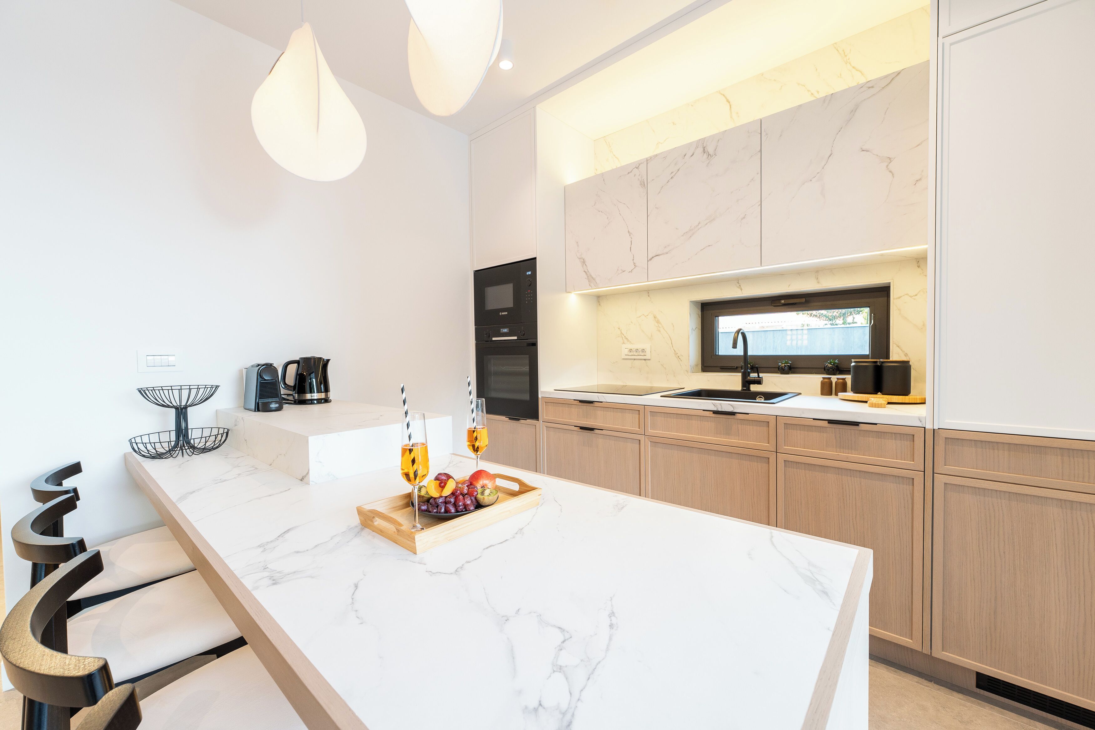 Luxury Apartment, 2 Bedrooms, Private Pool, Ground Floor | Private kitchen | Full-size fridge, microwave, oven, stovetop