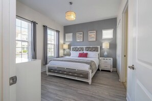 5 bedrooms, desk, iron/ironing board, travel cot