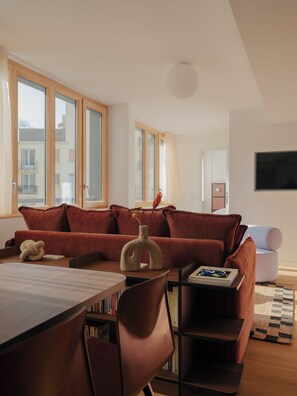 Apartment, 3 Bedrooms | Living area | Flat-screen TV, Netflix, streaming services, offices - Edgar Suites Hameau-Porte de Versailles (Paris)