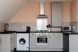 Fridge, microwave, oven, toaster