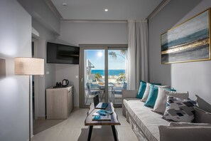 Junior Suite, 1 Bedroom, Sea View | Living area | TV - Saint George Gournes Bay (Hersonissos)