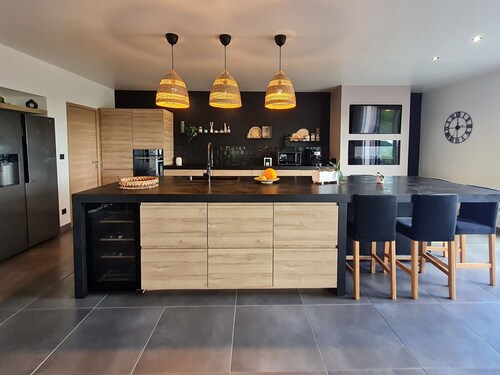 Spacious contemporary house with panoramic terrace and heated pool