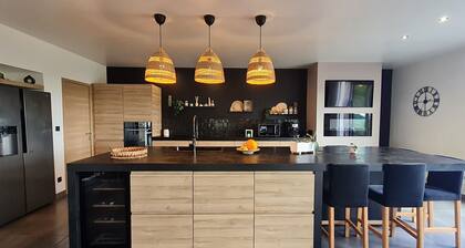 Spacious contemporary house with panoramic terrace and heated pool