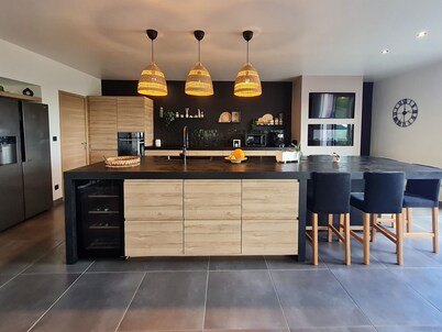 Spacious contemporary house with panoramic terrace and heated pool