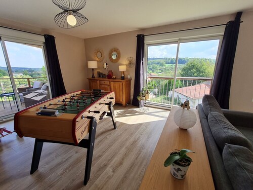 Spacious contemporary house with panoramic terrace and heated pool