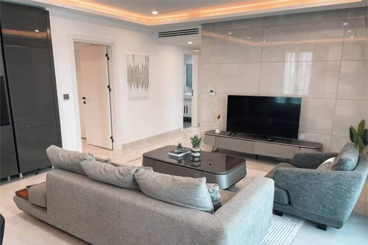Family Apartment, Balcony, City View | Living area | Flat-screen TV