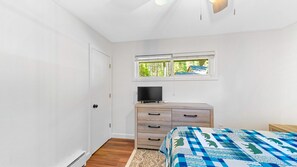 2 bedrooms, iron/ironing board, travel cot, bed sheets