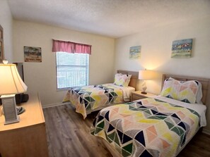 2 bedrooms, desk, iron/ironing board, travel cot