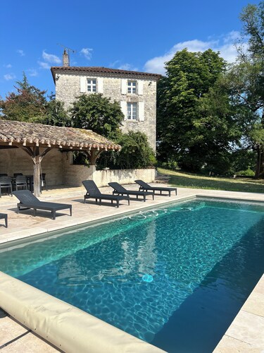Private swimming pool - Charming Quercy stone house
