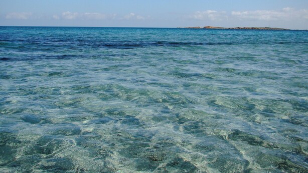 A clear view of the sea with a distant island. - Porto Apartments - La Caletta (Siniscola)