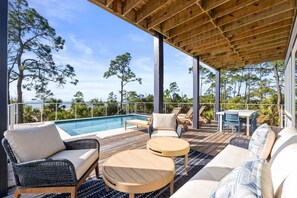 Outdoor dining - Brand New Beachfront Build, Private Pool, Pet-Friendly, Secluded Beaches (Indian Pass)