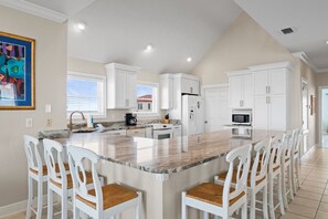 Fridge, microwave, oven, stovetop - Summer Breeze: Beach and Bay Views, Community Pool, Pet Friendly, East End (St. George Island)