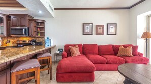 Condo, 1 King Bed with Sofa bed, Balcony, Ocean View (Sonoran Sky SKY 1105) | Living area | 42-inch flat-screen TV with digital channels