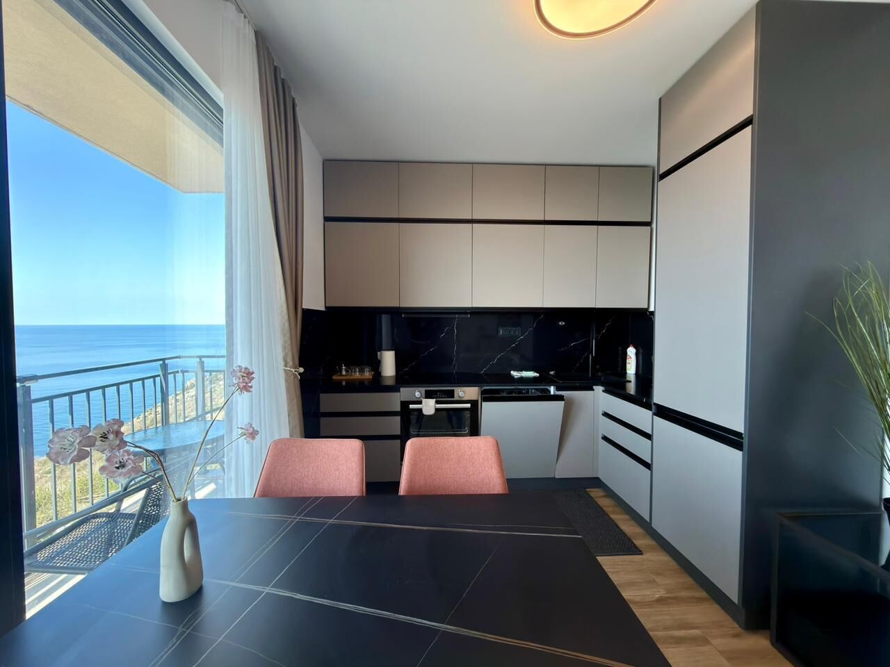 Comfort Apartment, Balcony, Sea View | Private kitchen | Full-sized fridge, oven, stovetop, electric kettle