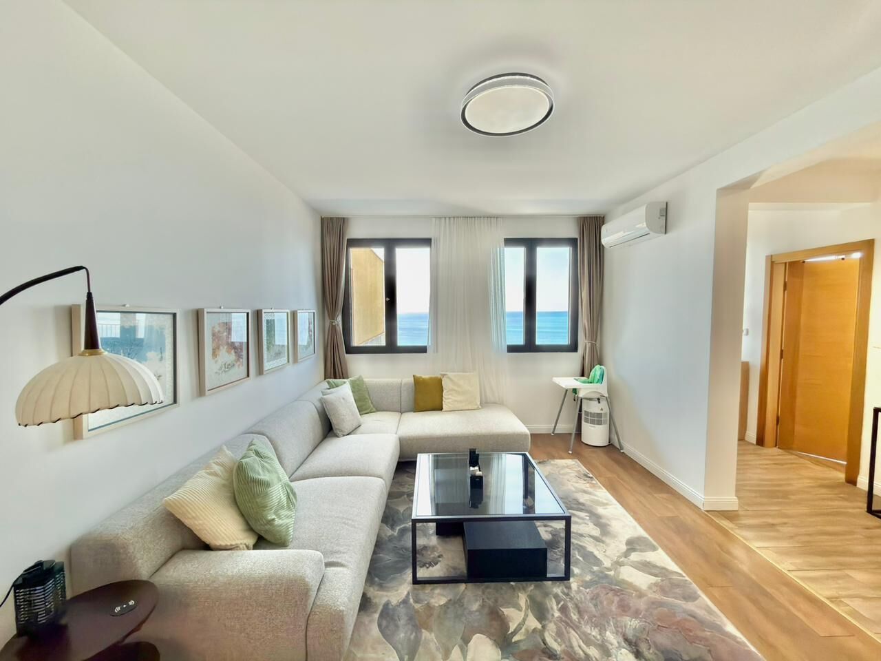 Family Apartment, Private Pool, Sea View | Living area | LCD TV