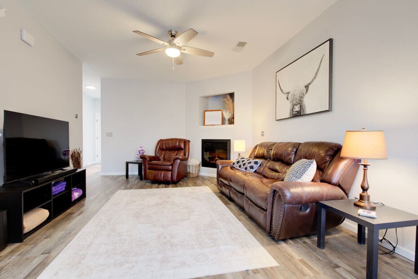 TV, fireplace, stereo