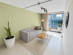 Basic Apartment, Balcony, City View | Living area