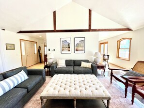Smart TV, fireplace, foosball, printers