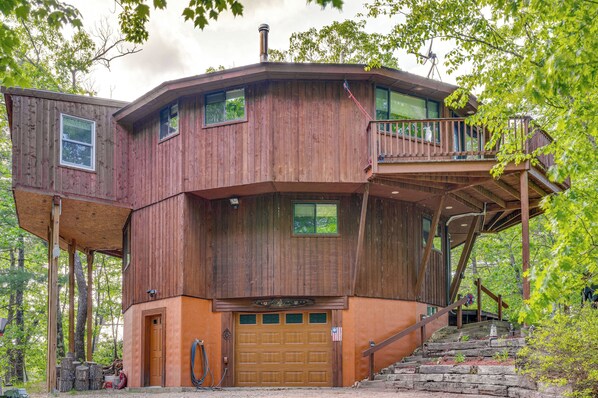 Exterior - Dock & Beach Access: Scenic Lake Ossipee Cabin! (Center Ossipee)