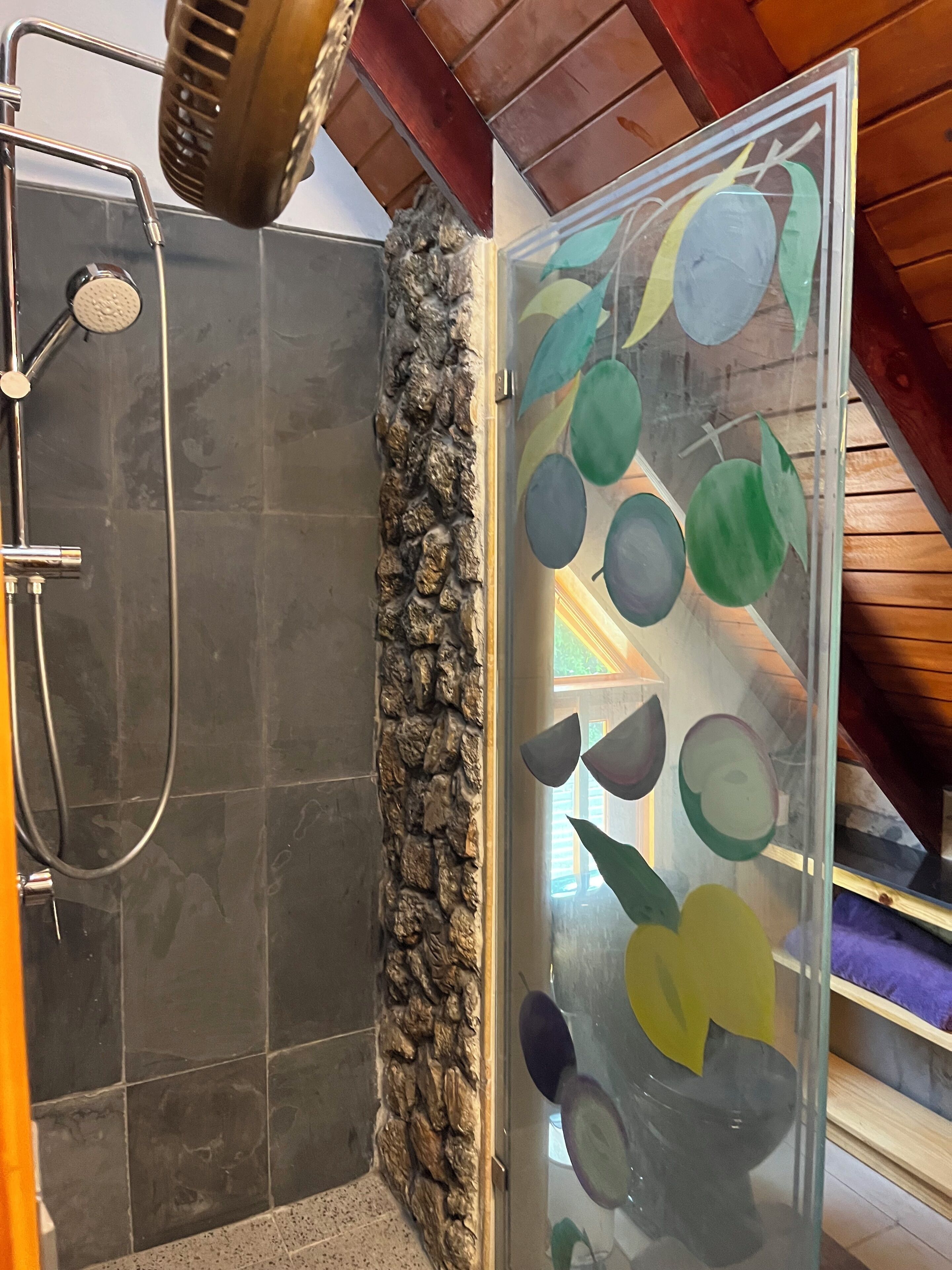 Eco-friendly toiletries, hair dryer, towels, soap