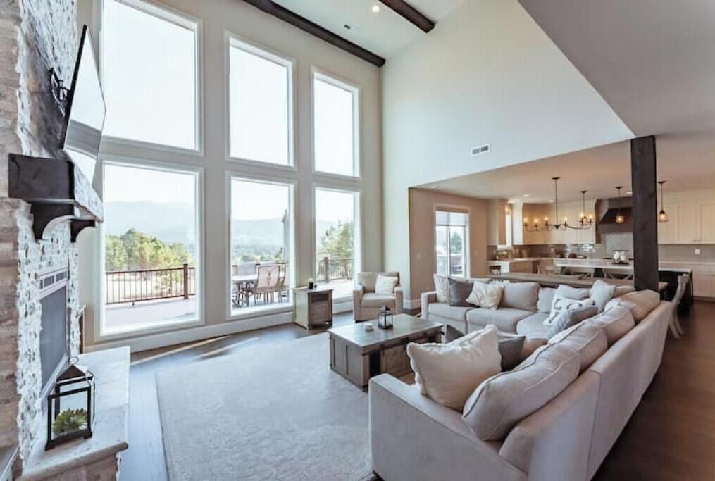 TV, fireplace, foosball