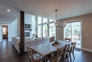 TV, fireplace, foosball