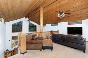 Fireplace, DVD player, ping pong