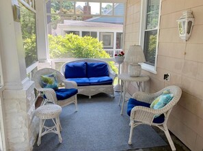 코티지, 침대(여러 개), 주방, 정원 전망 | 거실 공간