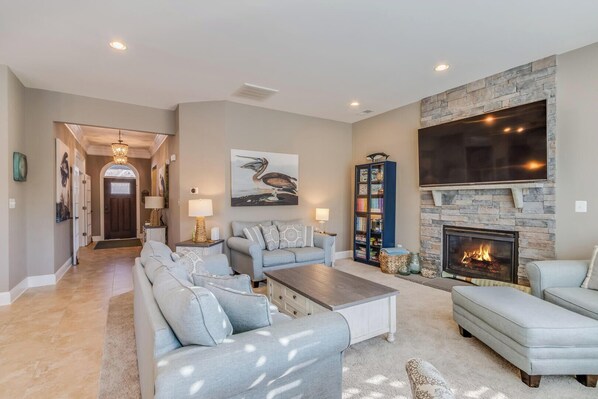 Ferienhaus, Mehrere Betten, Terrasse, Stadtblick | Wohnbereich