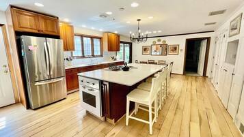 House, Multiple Beds, Fireplace, Garden View | Private kitchen | Coffee/tea maker