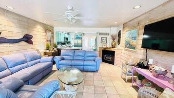 Townhome, Multiple Beds, Balcony | Living area | Fireplace