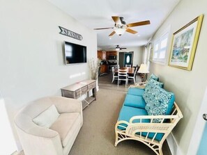 Apartment, Multiple Beds, Kitchen, Garden View | Living area | Fireplace - Bayard Avenue 707 1ST Floor (Rehoboth Beach)