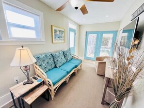 Apartment, Multiple Beds, Kitchen, Garden View | Living area | Fireplace - Bayard Avenue 707 1ST Floor (Rehoboth Beach)